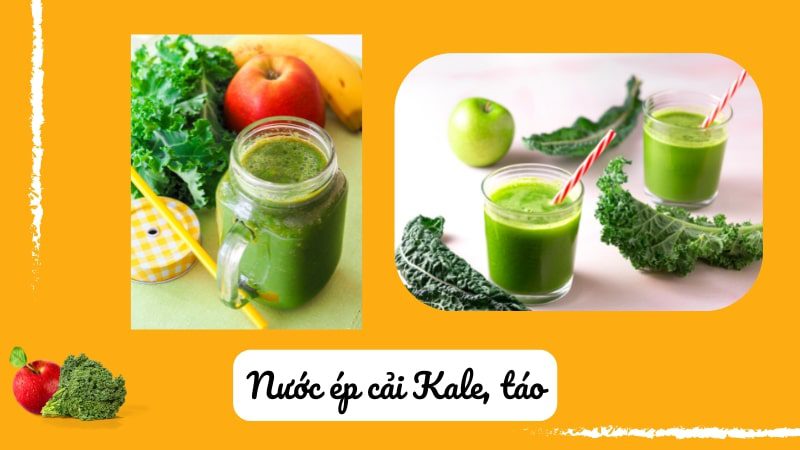 Nước ép cải Kale, táo thải độc, thanh lọc cơ thể hiệu quả